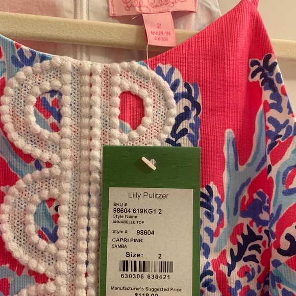 Lilly Pulitzer size 2 Annabelle Top - Picture 2 of 2